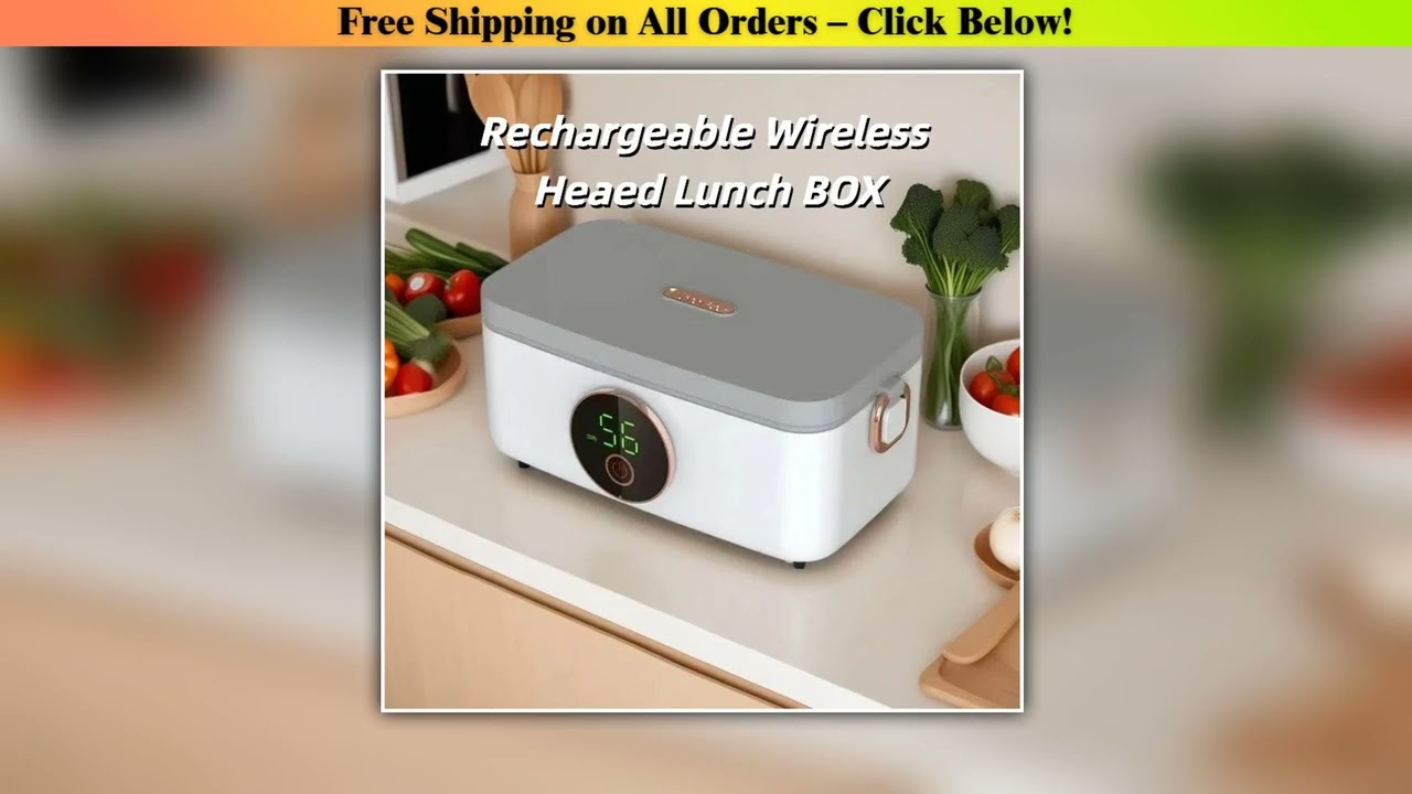 1L Capacity USB Rechargeable Portable Wireless Lunch Warmer Box Electric Cordless for Office