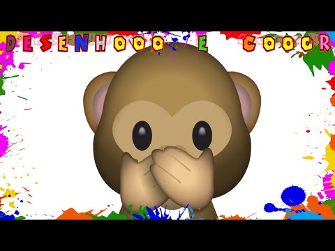 Como Desenhar um EMOJI | MACACO NÃO FALO | Desenho para Colorir e Imprimir | Desenhooo e Cooor
