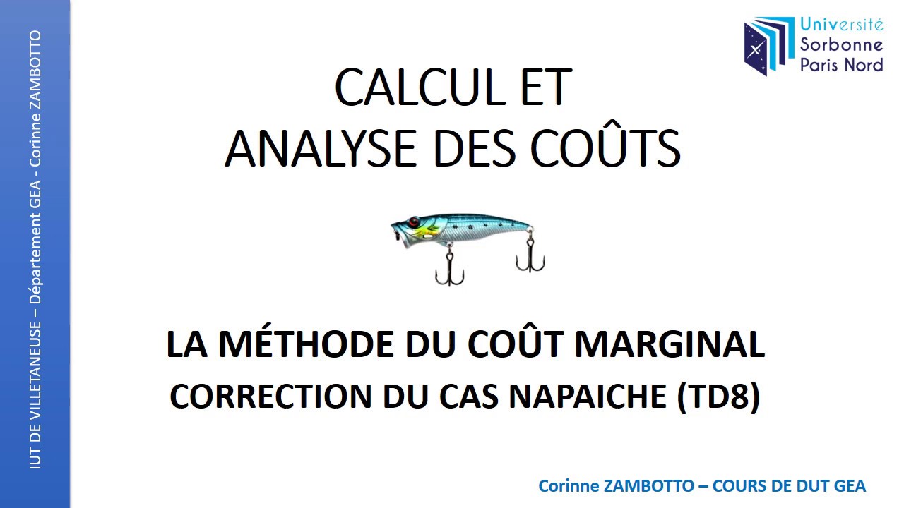 COÛT MARGINAL - Exercice corrigé - CORRECTION CAS NAPAICHE - GEA
