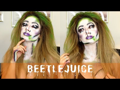 BEETLEJUICE HALLOWEEN MAKEUP | Inspired by Desi Perkins