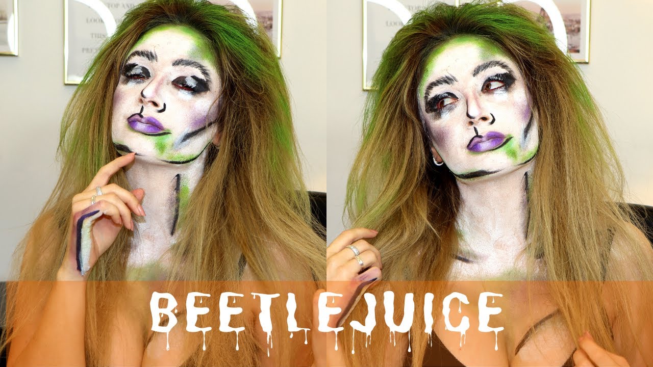 BEETLEJUICE HALLOWEEN MAKEUP | Inspired by Desi Perkins