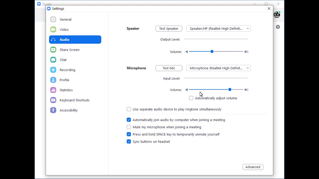 How to set zoom audio - YouTube