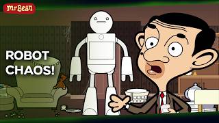 mr bean s robot goes out control mr bean cartoons kids