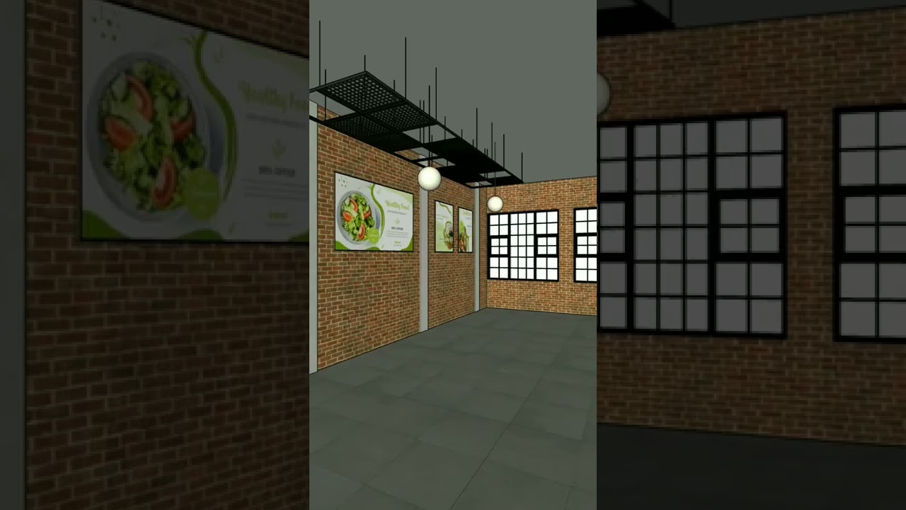 Desain Industrial interior rumah makan bakso  