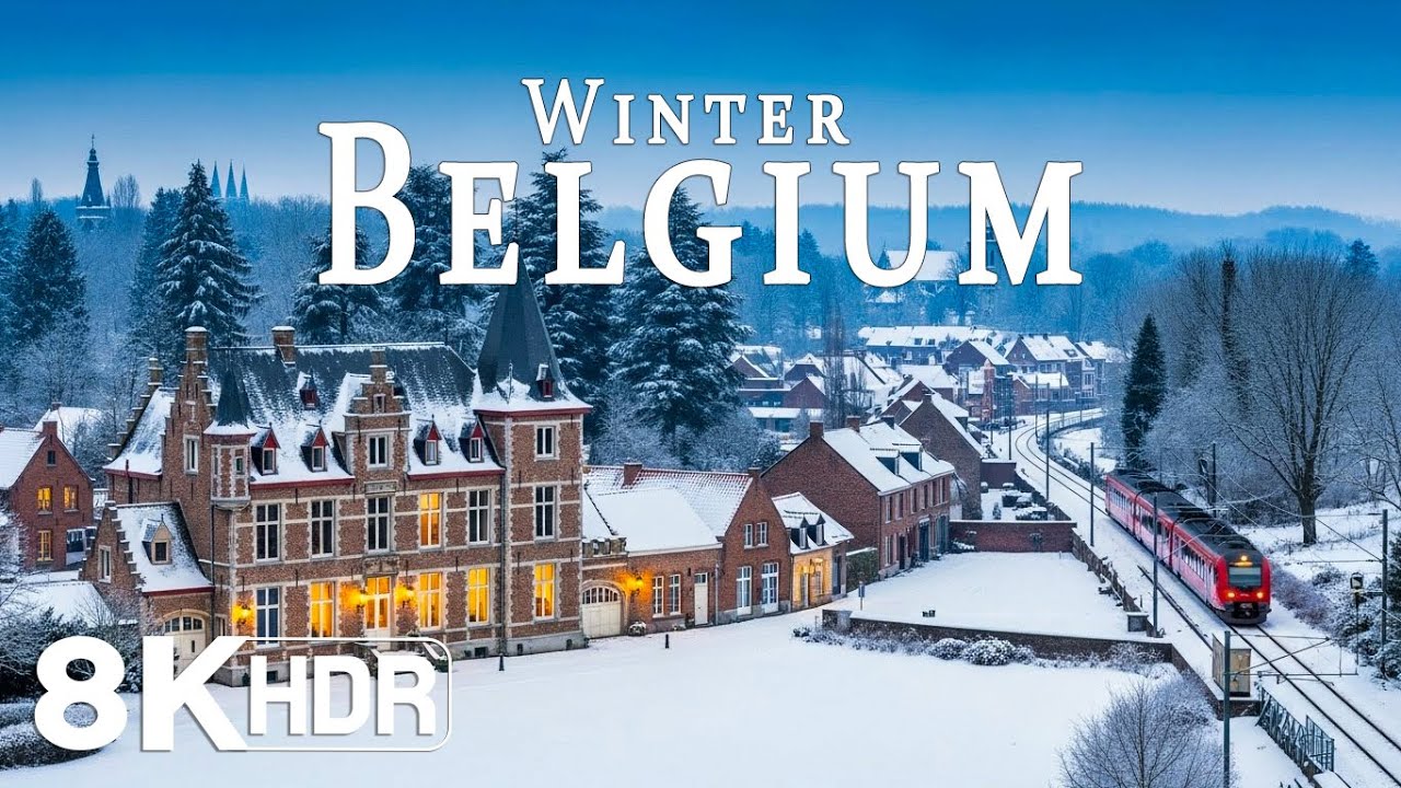 BELGIUM IN WINTER ❄️ Frozen Canals, Snowy Medieval Towns & Storybook Winter Scenery