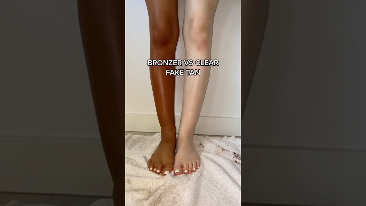 It’s tanning Thursday! Bronzer Vs Clear fake tan 🧡🩷🤎✨ 