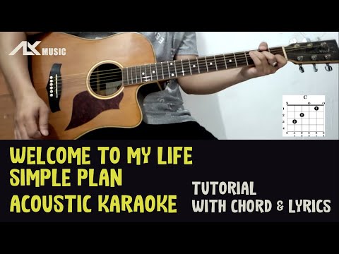 Simple Plan - Welcome To My Life [ Acoustic Karaoke with Chord & Lyric ]