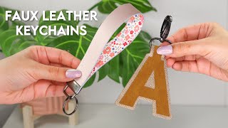 HOW TO MAKE FAUX LEATHER KEYCHAINS WITH YOUR CRICUT! *Easy Tutorial* | DIYholic by DIYholic 39,093 views 2 years ago 10 minutes