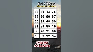 Find 3 pairs of identical numbers.CAN YOU FIND THEM ALL? /Dementia Prevention Quizzes/Tests.No.634