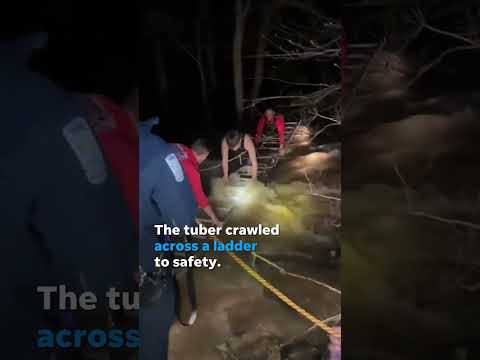 Rescuers pulled teen from creek after he was stranded while tubing #Shorts