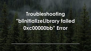 Troubleshooting blinitializeLibrary failed 0xc00000bb Error