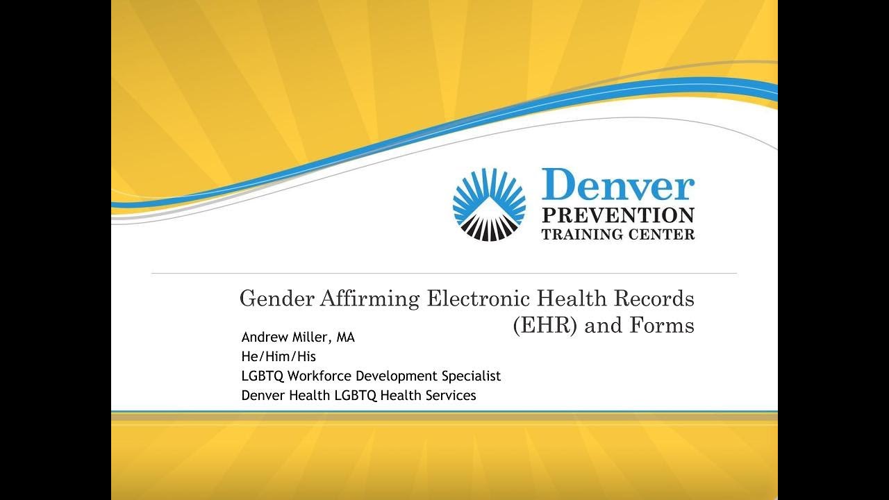 CoP: Gender Affirming Electronic Health Records and Forms - YouTube