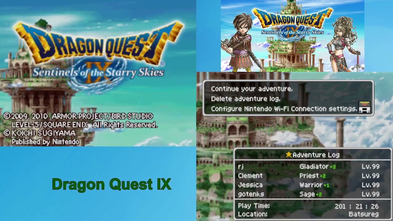 Dragon Quest IX DS gameplay - How to find exp farming Masayuki map Ruby Path of Doom lv 87