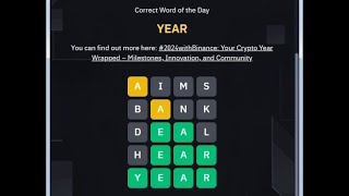 Play Win Earn Binance Reward Wodl Game By Excel Trick Word Of The Day Wotd Today Answer 31 Dec 2024