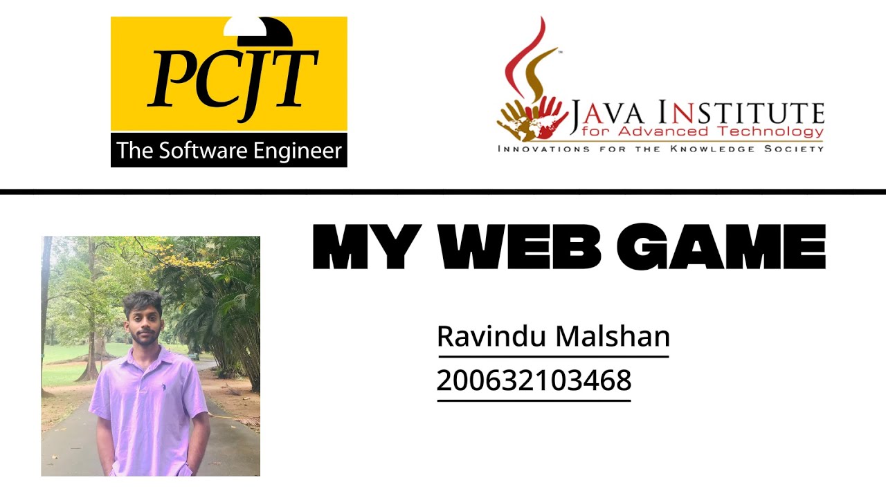 2D Game Development | Java Institute | P.G.Ravindu - YouTube