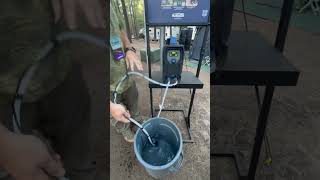 Hot shower while camping at overland expo west 2024