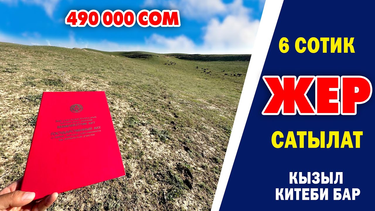 490 миң сомго 6 сотик ЖЕР тилкеси САТЫЛАТ ~ Кызыл китеби бар