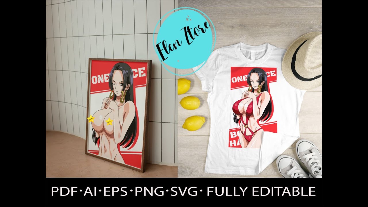 Anime One Piece vector, Boa Hancock editable file, SVG, PDF, AI, SVG, PNG HD
