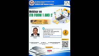 Webinar on ITR Forms 1 and 2 | 11th June 2026.