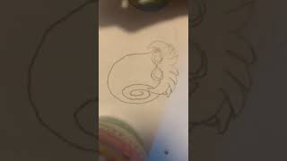 Drawing the Pokémon Omanyte