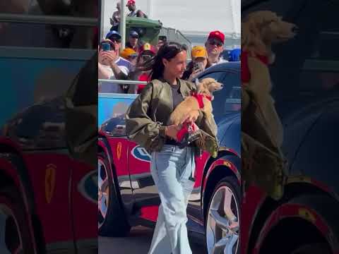 Video Alexandra Leclerc arrives in style with Leo at Silverstone