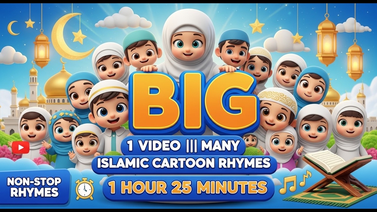 Non-Stop Islamic Kids Rhymes | Different Rhymes in One Video | 1 Hour 25 Minutes | AliToonZ