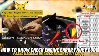 How to know and read Check Engine Error FaultCodes for MIO I125|Nagcheck engine error 28 si pikachu|