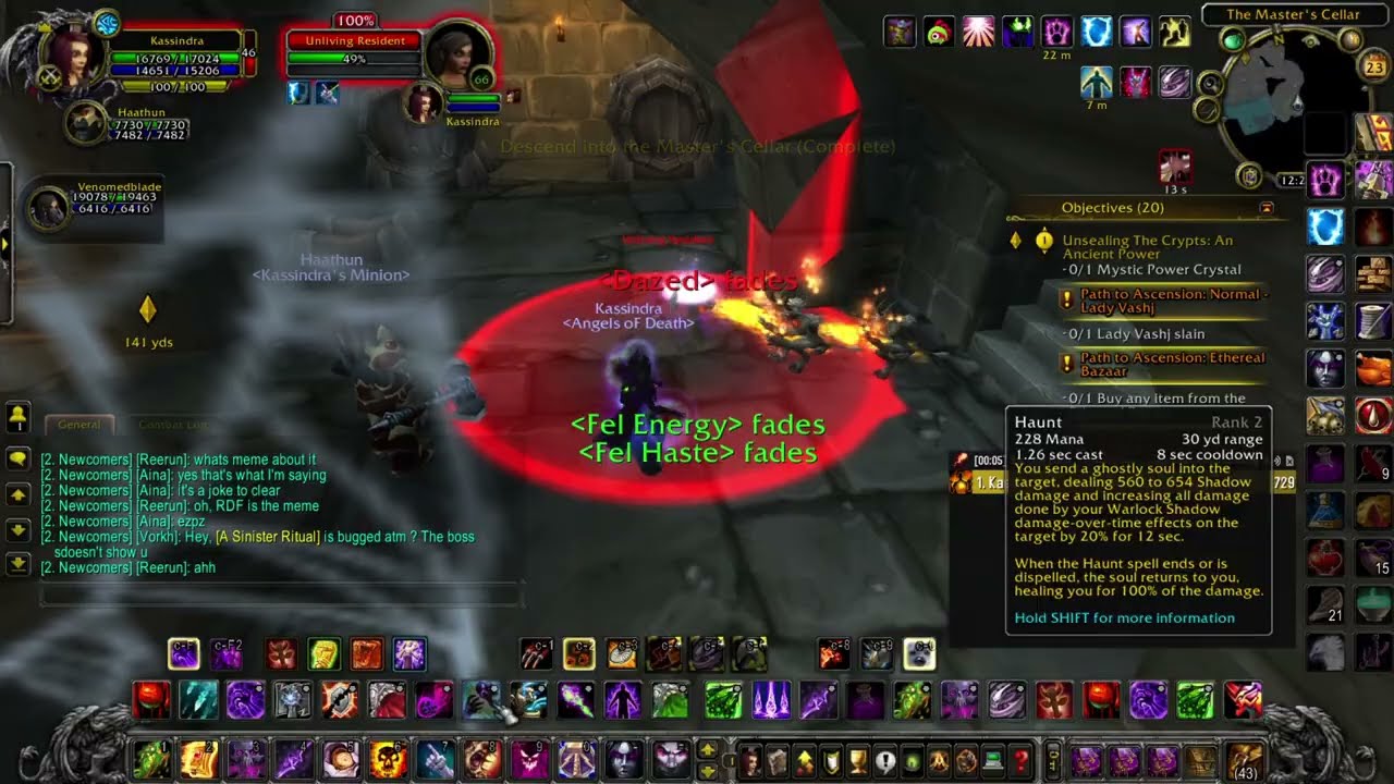 Ascension wow ( World Of Warcraft ) Guild "Angels oF Death" How to do 5 man Karazhan dungeon Elune