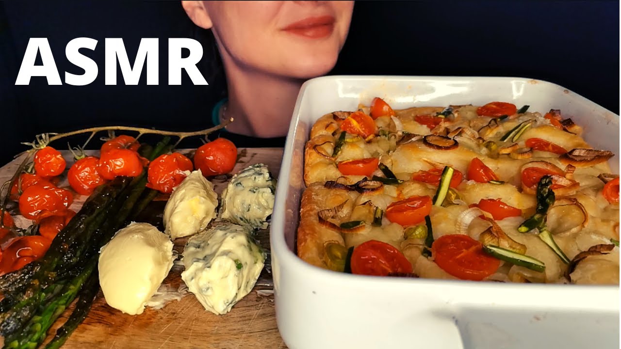 FOCACCIA | ASPARAGUS | BUTTER | ASMR MUKBANG | NO TALKING