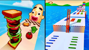 Ladder master 3D Vs sandwich 🥪 run 3D game - All levels speed run gameplay Android ios Ep1 ! #gaming