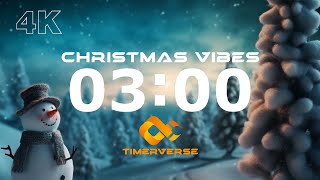 3 Minute Christmas Music Timer with Alarm ⏰| #ChristmasVibes #Alarm #Timer  #XmasAmbience #Xmas2024