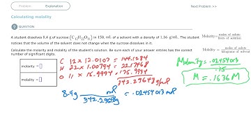 Aleks Calculating molality
