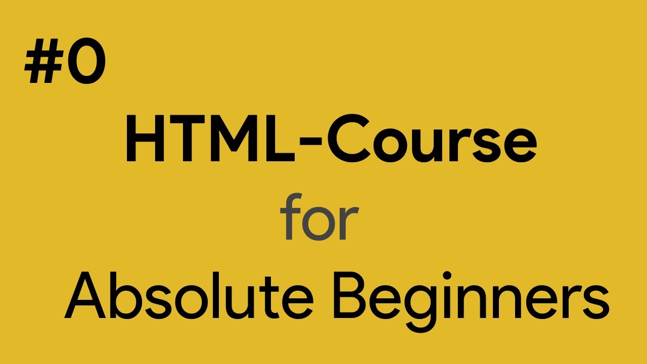 HTML-Course for Beginners #00 - YouTube