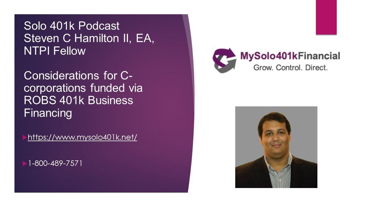 Top ROBS C-corporation FAQs w/ Tax Expert Familiar with ROBS 401K ...