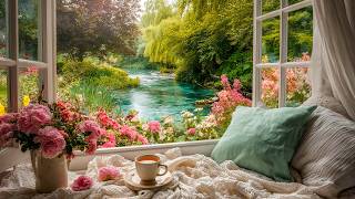Nature Sounds( Bird, Stream,...) & Soft Spring Window ASMR Ambience for Reading, Relaxation, Ease 🌷🌸 screenshot 3