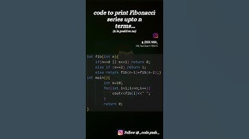 c++ code to print Fibonacci series upto n terms.Do subscribe and like❤️. #coding  #engineering...
