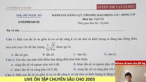 ÔN TẬP CHUYÊN SÂU DAO ĐỘNG CƠ VÀ SÓNG CƠ