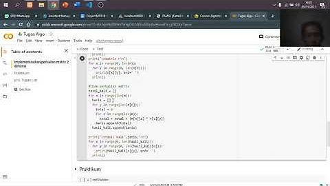 Algoritma dan Pemrograman B - Tugas Matriks 2 Dimensi