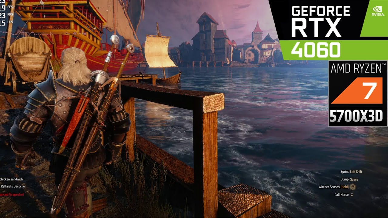 RTX 4060 + AMD Ryzen 7 5700X3D - The Witcher 3 Next-Gen