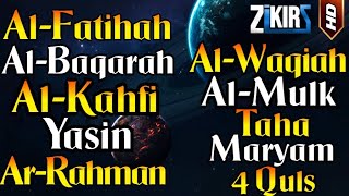 Surah Al Fatihah Al Baqarah Al Kahfi Yasin Ar Rahman Al Waqiah Al Mulk Maryam Taha 4 Quls