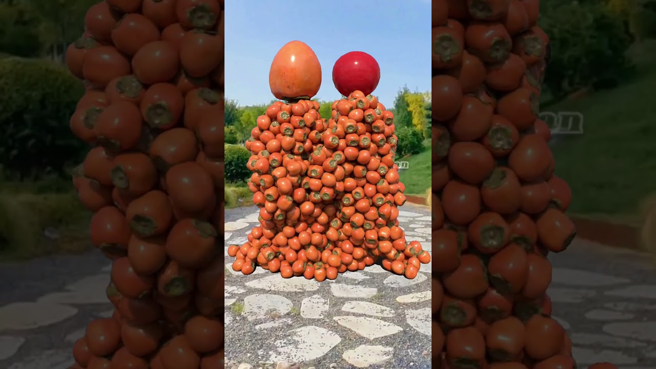 Use 3D special effects to create vegetable and fruit characters🥭🥔 walking and fall down...