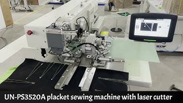 Automatic placket sewing machine with laser cutter