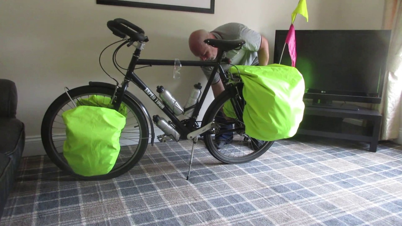 pannier rain covers, homemade bag covers,bike touring,trekking bike ...
