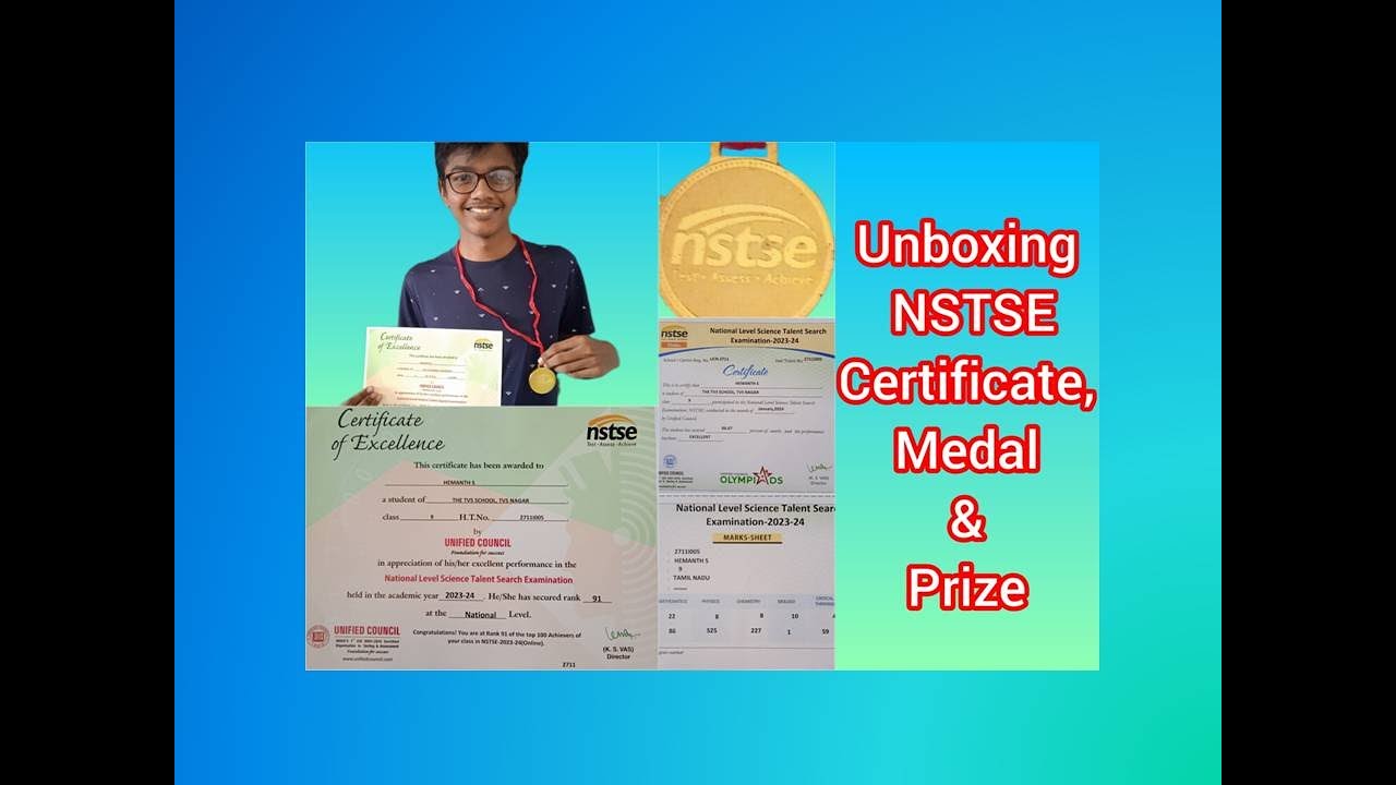 Unboxing NSTSE Certificate, Medal and Gift Voucher ǁ Unified Council ǁ Hemanth ǁ Hemjo Creations