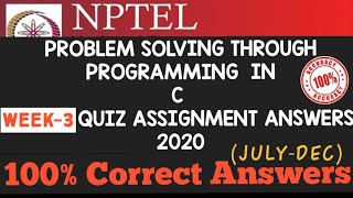 Problem solving through Programming In C||WEEK- 3 Assignment  Answers 2020 ||#NPTEL||#C||#SKumarEdu