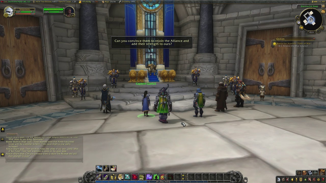 World of Warcraft Stormwind Questing - Battle for Azeroth: Tides of War