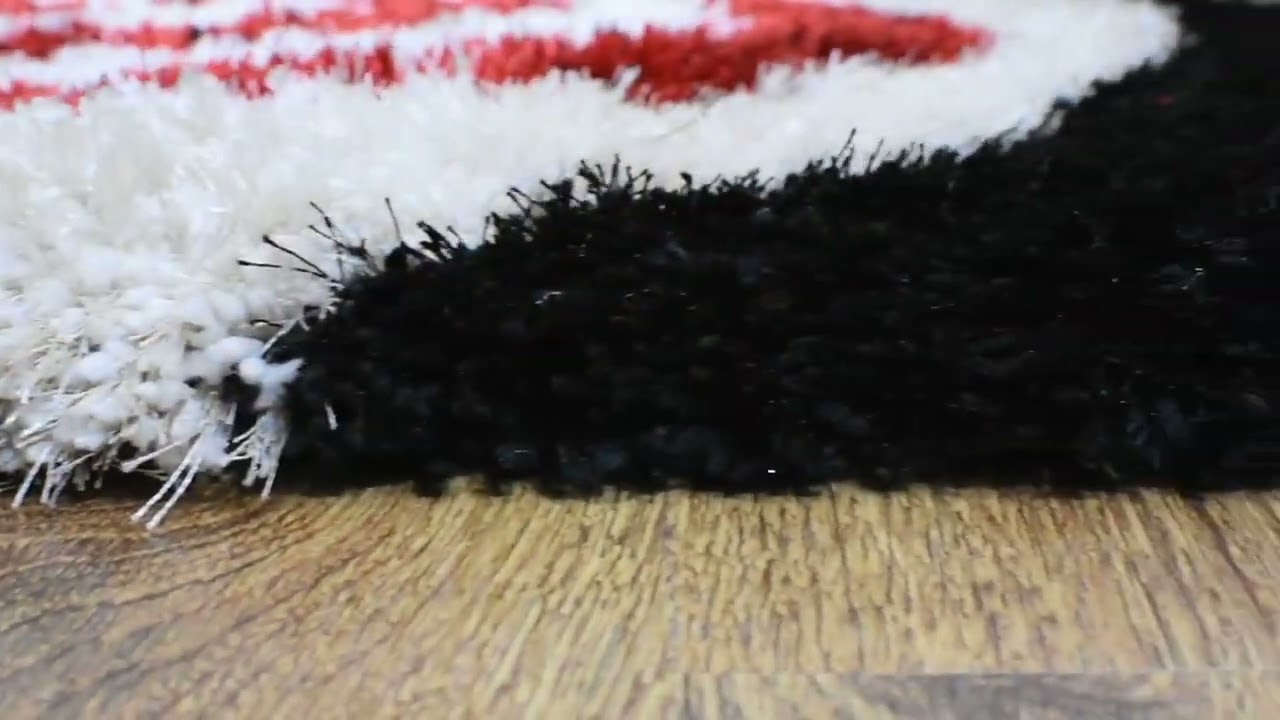 Hand Tufted Shag Polyester 5'x8' Area Rug Contemporary Beige Brown K00024