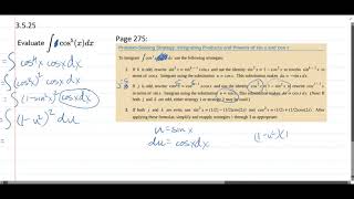 252 HW 3.5.25 - Integrate Cos Raised to Odd Power
