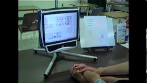 Kevin using his Tobii C12 at school