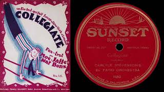Collegiate (El Patio Orchestra 1925)
Carlyle Stevenson’s El Patio Orchestra
Date: July 1925
Collegiate
Music & Lyrics: Moe Jaffe & Nat Bonx
Hail hail the gangs all here
Mustnt say the naughty word now.
Collegiate
Collegiate
Yes! we are collegiate
Nothing in-ter-med-jate
No ma’am
Trousers baggy
And our clothes are raggy
But were rough and ready
Yea!
Garters are the things we never wear
And we havent any use for red hot flannels
Very very seldom in a hurry
Never ever worry
We are Collegiate, Rah! Rah! Rah!
Alpha Beta Delta Gamma Theta
Lamba Chi Omega
Phi Gam
Lem-me Gim-me
One-a Haf-fa Dol-lah
Wear an Ar-rab Col-lah
Low!
Sigma
Kappa
Tap-pa Haf-fa Keg
That’s the Greek for all the lodges we belong to
Socker soaker Del-ta Hand-a Poker
Eats at every smoker
We are Collegiate, Rah! Rah! Rah!
Restored from Sunset 1120
Please visit my channel of other recordings I have restored.
@GlensAudioRestoration
Please visit my channel dedicated to the great Romanian conductor and composer Constantin Silvestri.
@constantinsilvestrigar
And as always, please Like, Comment, and Subscribe. Collegiate (El Patio Orchestra 1925)